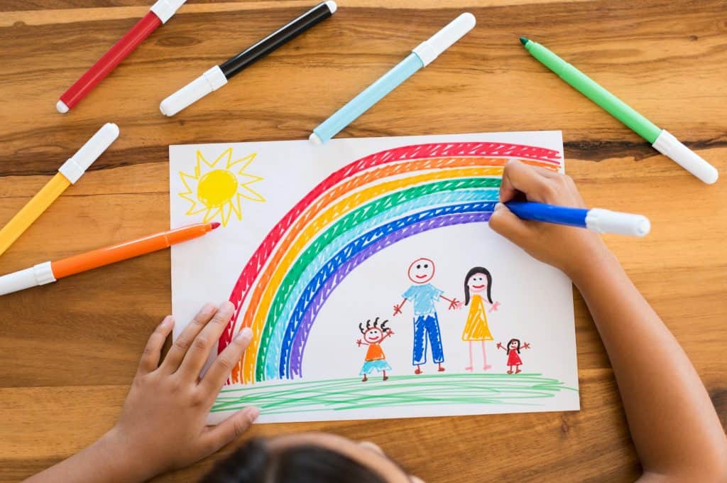 ¿Qué significa soñar con familia y parientes? 2 Niños dibujando familia feliz